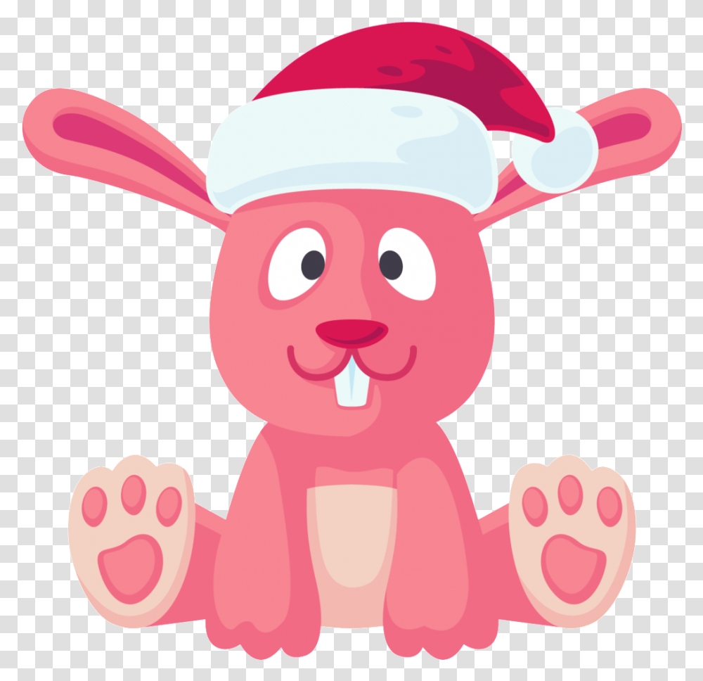 Download Christmas Hat Bunny Portable Portable Network Graphics, Toy, Plush, Rattle, Animal Transparent Png