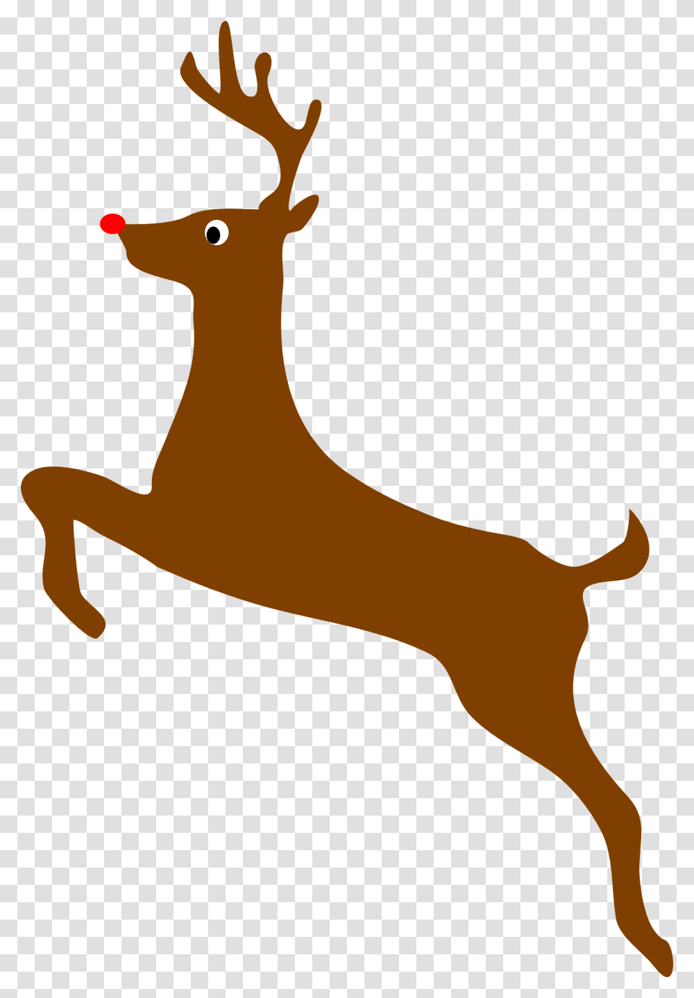 Download Christmas Reindeer Rudolph The Red Nosed Reindeer Flying, Wildlife, Mammal, Animal, Elk Transparent Png
