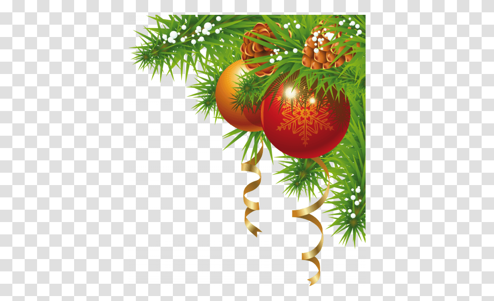 Download Christmas Ribbon And Bells Stickpng Christmas, Graphics, Art, Plant, Tree Transparent Png