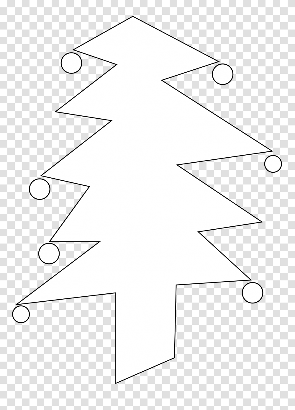 Download Christmas Tree Black And White Clip Christmas, Snowflake, Ornament, Star Symbol, Pattern Transparent Png