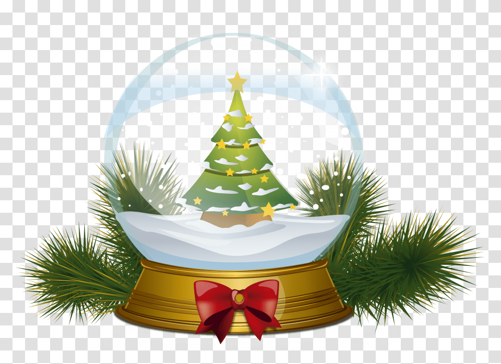 Download Christmas Tree Snowglobe Bolas Navidad Fondo Transparente, Plant, Ornament, Birthday Cake, Dessert Transparent Png