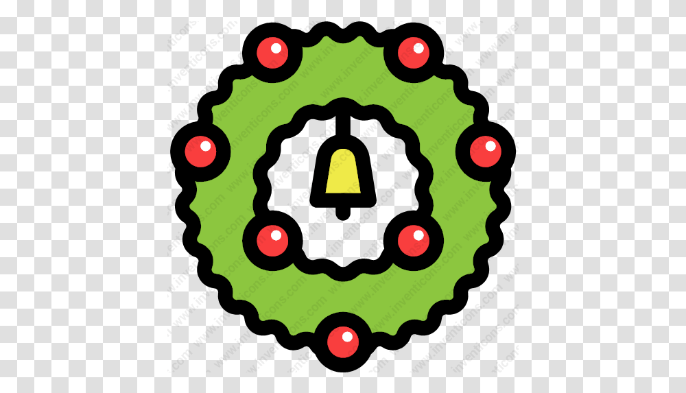 Download Christmas Wreath Decoration Vector Dot, Poster, Advertisement, Pac Man, Text Transparent Png