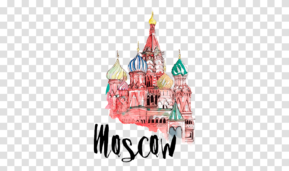 Download Church Clipart Watercolor Moscow Castle Saint Cathedral, Spire, Tower, Architecture, Building Transparent Png