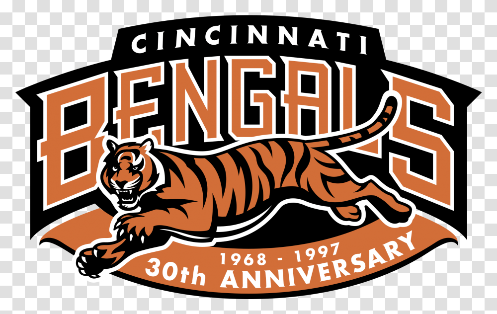Download Cinncinati Bengals Logo Nfl Cincinnati Bengals Logo, Wildlife, Animal, Tiger, Mammal Transparent Png