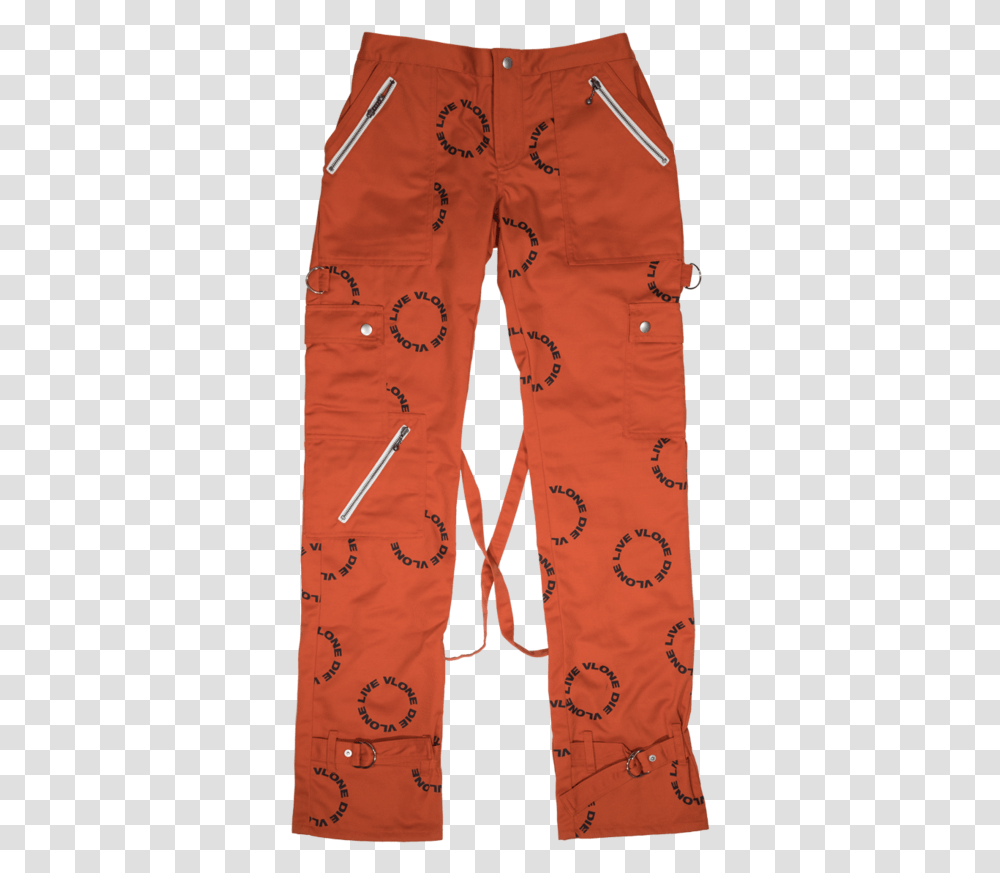Download Circle Logo Bondage Pants Orange Vlone Bondage Pants, Clothing, Apparel, Shorts, Vest Transparent Png
