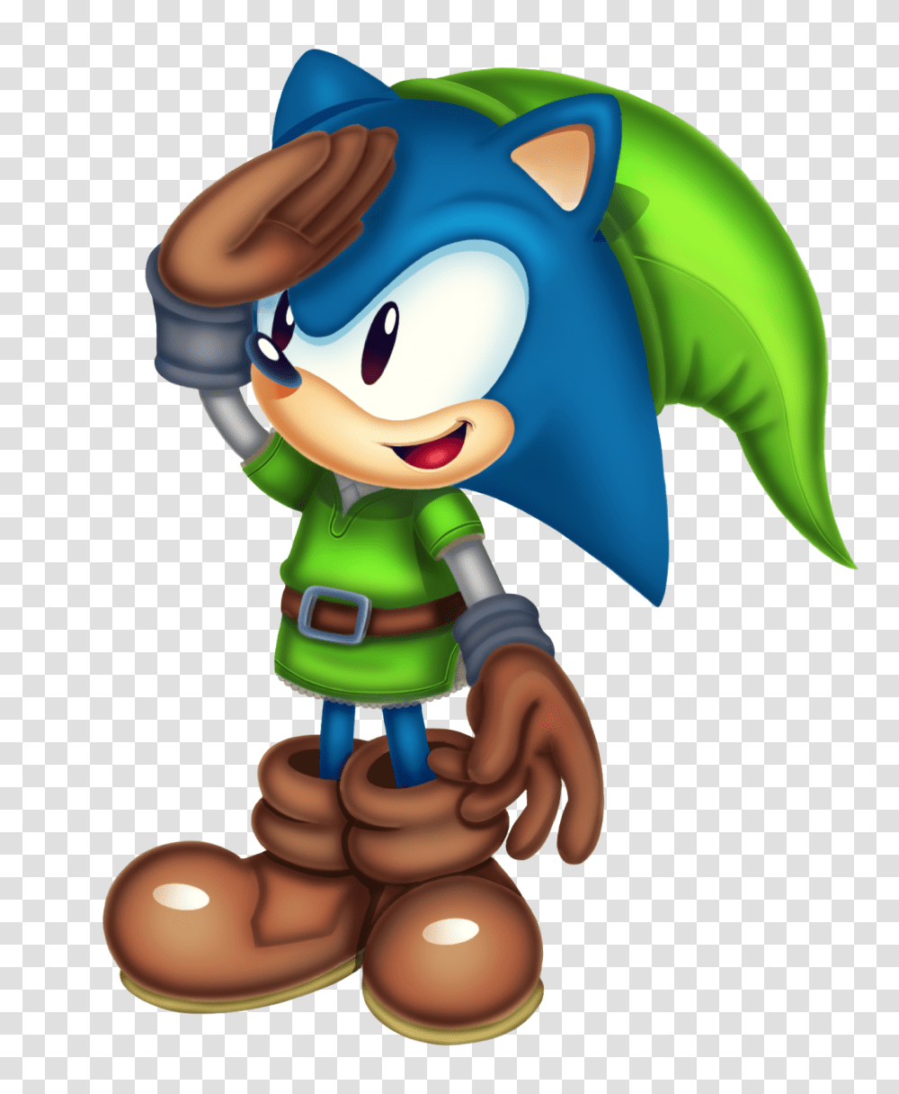 Download Clarissa Dressed Link Sonic Image Sonic The Hedgehog Link, Toy, Elf, Green, Sweets Transparent Png