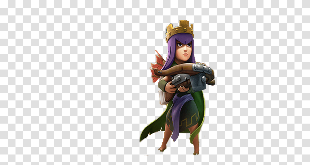 Download Clash Of Clans Archer Queen Archer Queen And Barbarian King, Person, Book, Manga, Comics Transparent Png