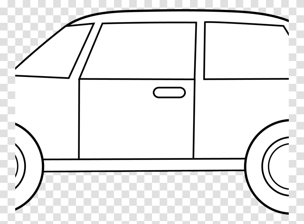 Download Clip Art Black And White Clipart Car Door Clip Art Car, Van, Vehicle, Transportation, Caravan Transparent Png