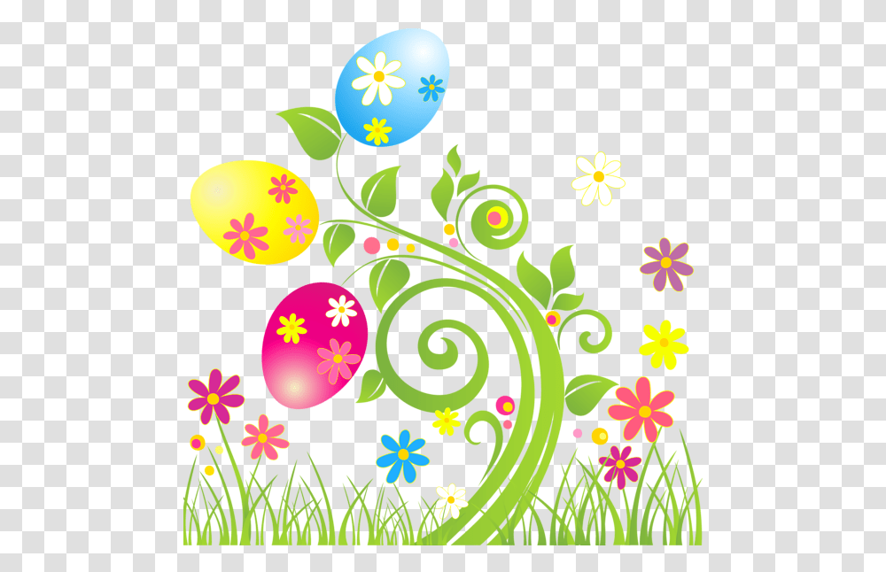 Download Clip Art Easter Egg Decoration With Flowers Clip Art Easter, Graphics, Floral Design, Pattern, Food Transparent Png