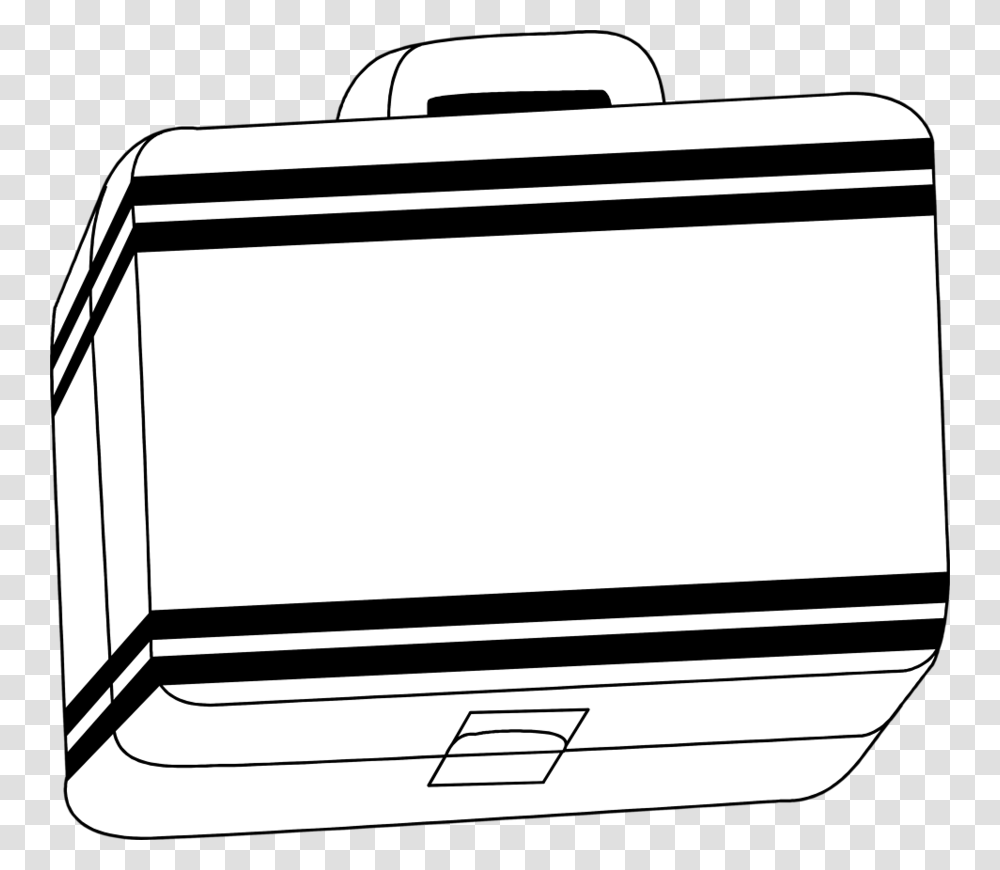 Download Clip Art Of Lunch Kit Black And White Clipart Lunchbox, Electronics, Cushion, Appliance Transparent Png