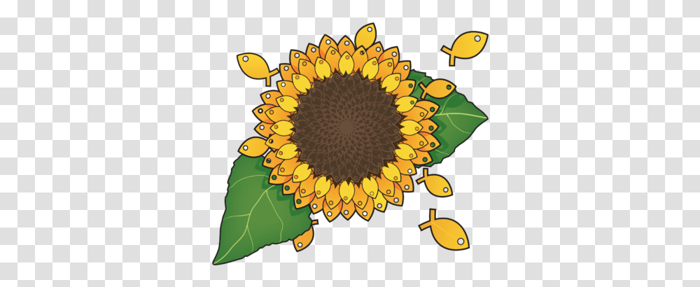 Download Clipart Black And White Stock Christian Fish Fish Flower, Plant, Sunflower, Blossom Transparent Png