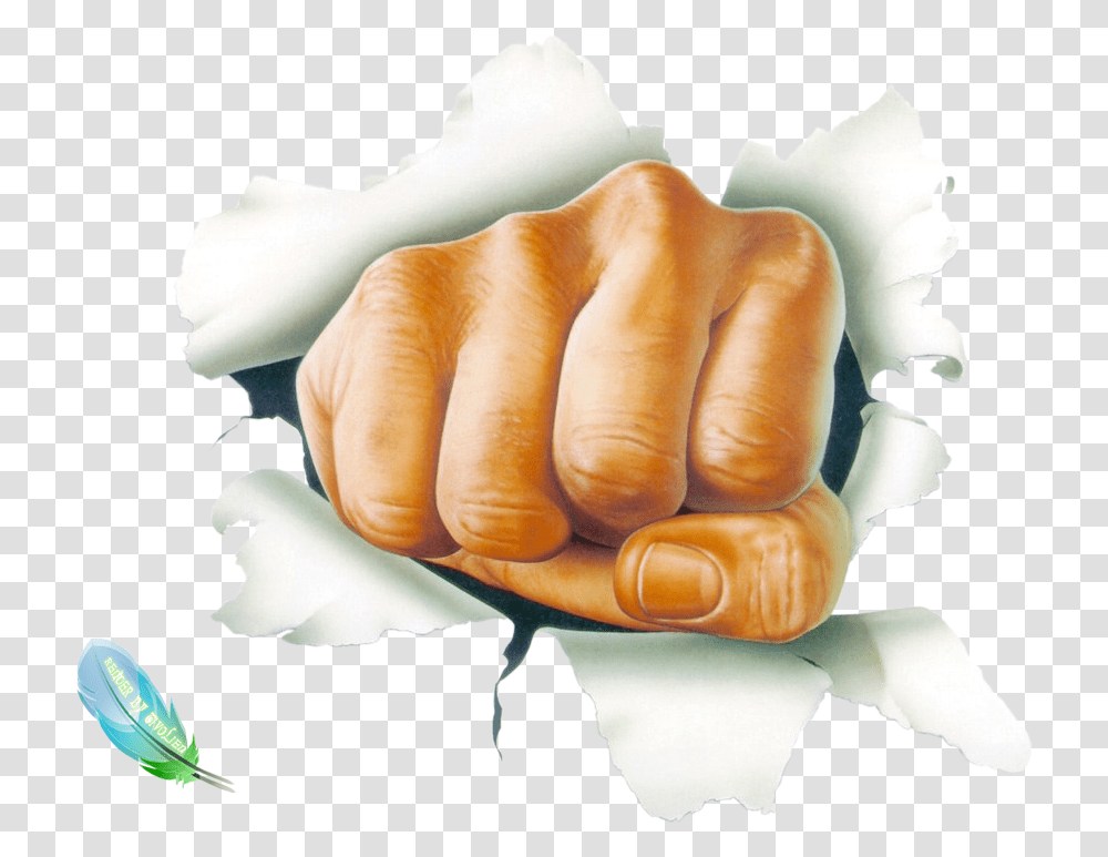 Download Clipart Fist Hand Going Through Wall, Person, Human Transparent Png