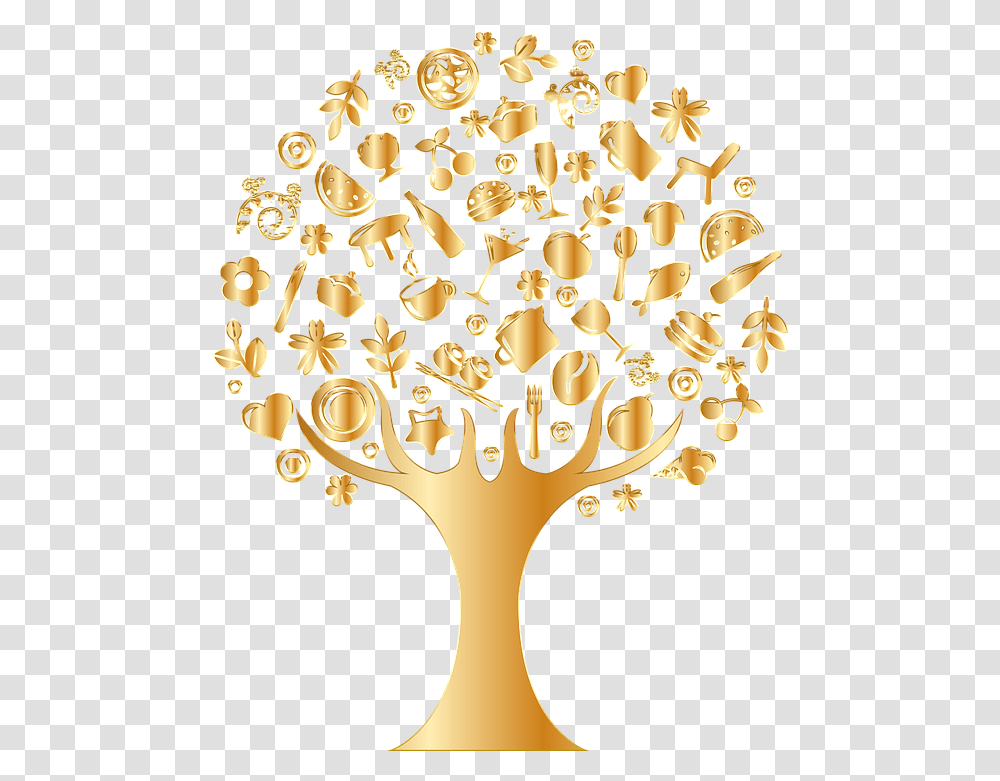 Download Clipart Key Master Tree Gold Image With Tree Icon Background, Chandelier, Lamp, Accessories, Accessory Transparent Png