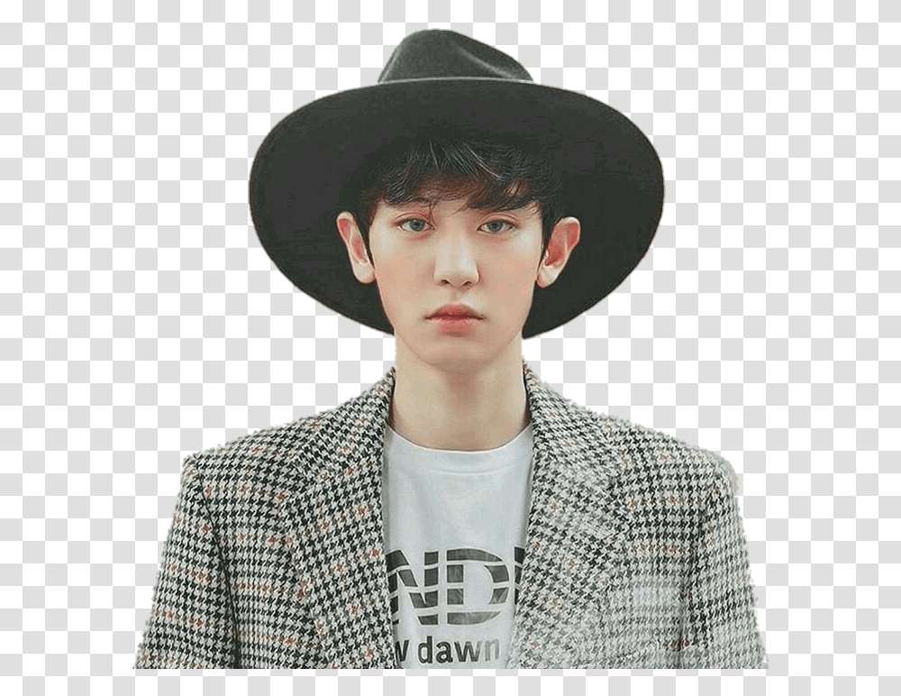 Download Clipart Stock Chanyeol Drawing Background Chanyeol, Apparel, Hat, Person Transparent Png