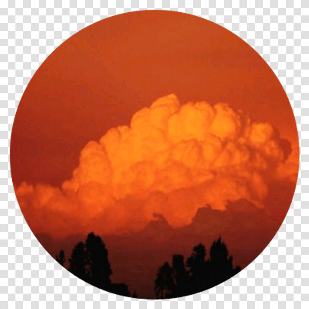 Download Cloud Silhouettes Orange Aesthetic Aestheticcircle Orange Aesthetic, Nature, Outdoors, Sky, Astronomy Transparent Png