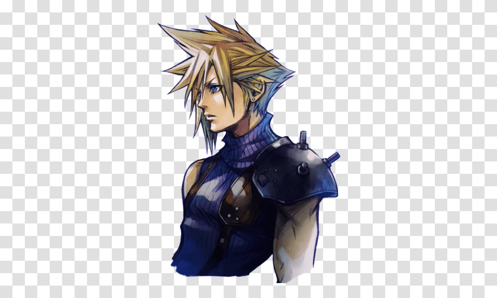 Download Cloud Strife Final Fantasy Tetsuya Nomura Art, Person, Human, Manga, Comics Transparent Png