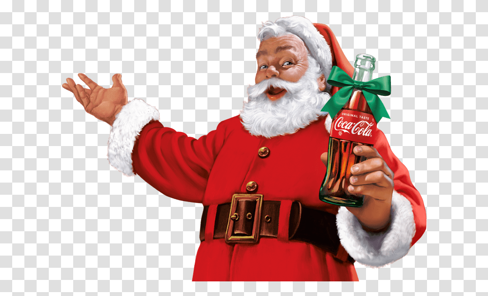Download Coca Cola Santa Claus Image With No Background Coca Cola Christmas Label, Beverage, Coke, Person, Bottle Transparent Png