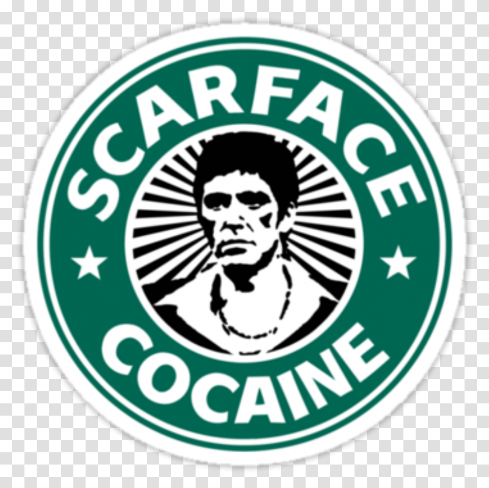 Download Cocaine Scarface And Tata Starbucks Logo, Symbol, Trademark, Label, Text Transparent Png