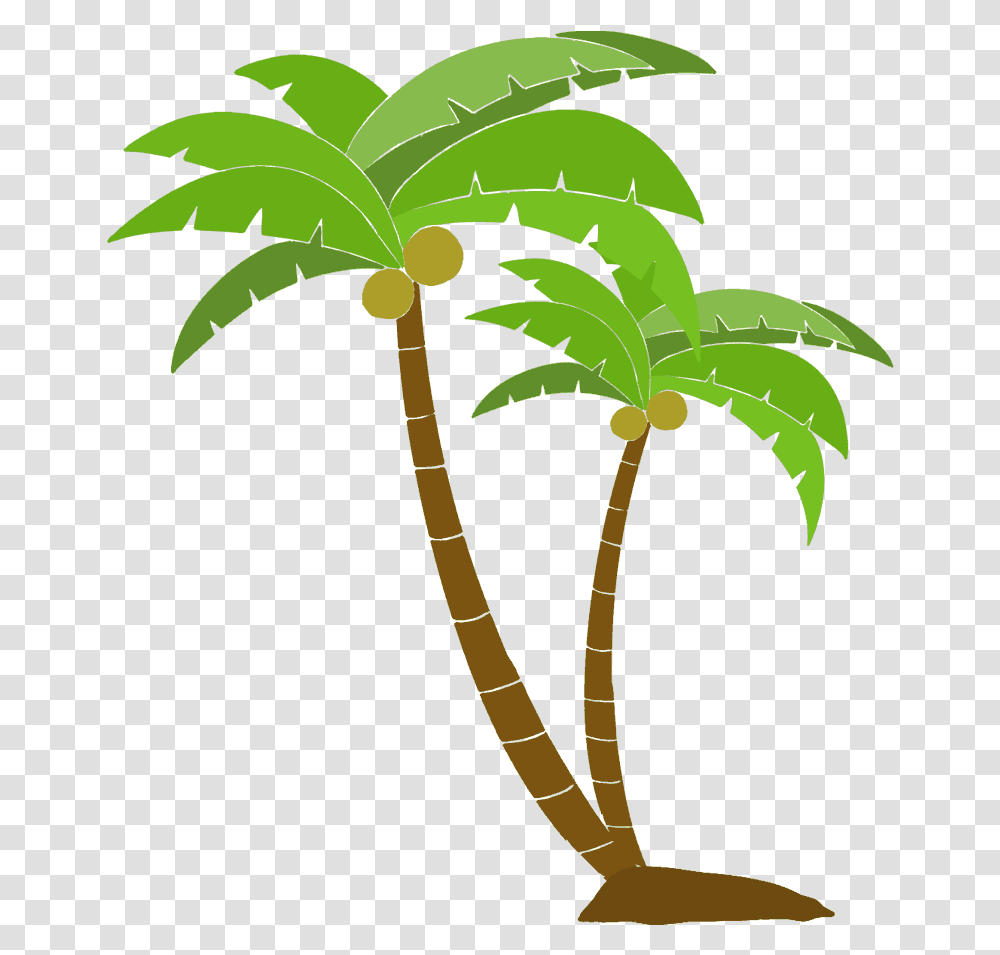Download Coconut Palm Tree Full Palm Tree Cartoon, Plant, Arecaceae, Fruit, Food Transparent Png