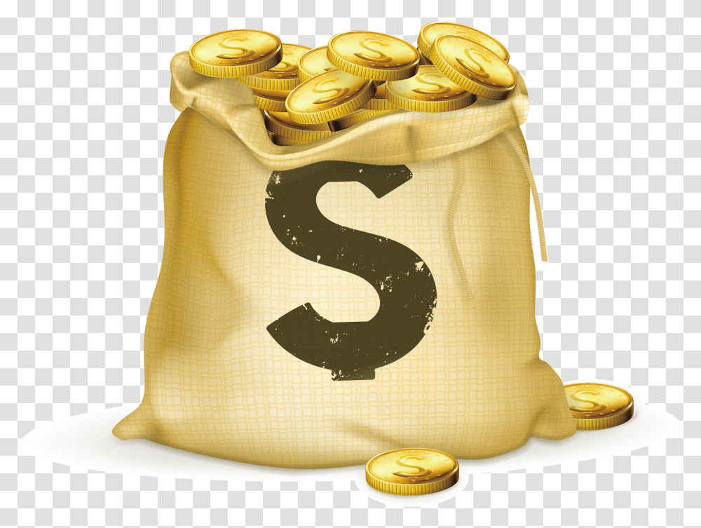 Download Coins Clipart Bag Full Money Bag Of Gold Gold Coin Bag, Sack, Handbag, Accessories, Accessory Transparent Png