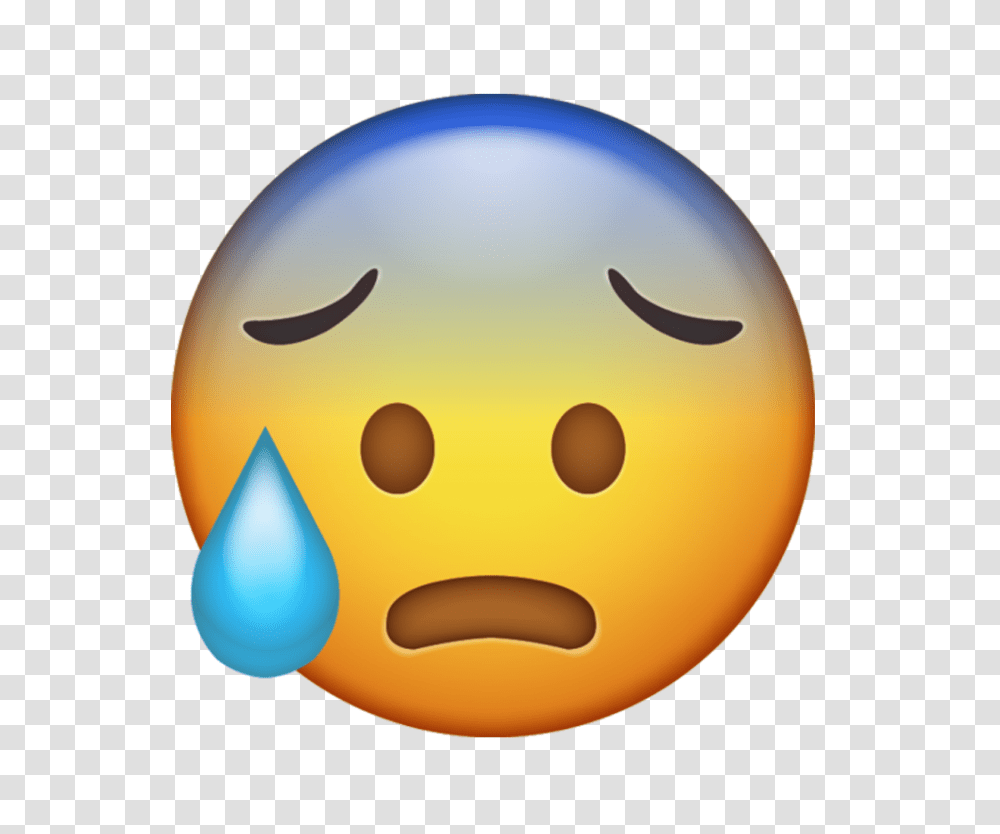 Download Cold Sweat Iphone Emoji Image Nervous Emoji, Food, Egg, Balloon, Easter Egg Transparent Png