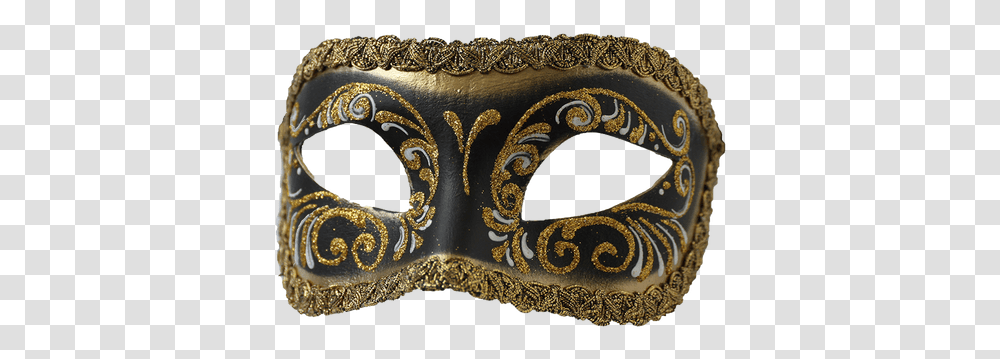 Download Colombina Black Gold Mask Colombina Mask, Rug, Parade, Cuff Transparent Png
