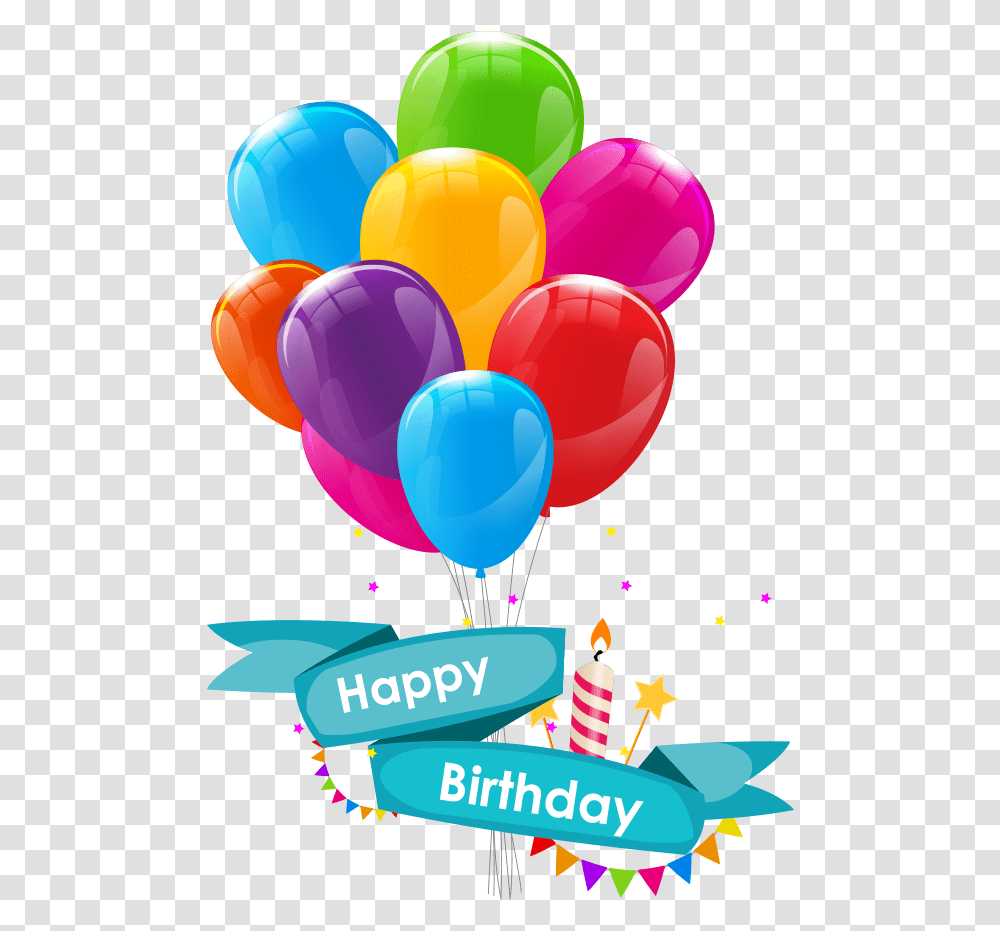 Download Colorful Balloons Happy Birthday Balloon Vector, Cake, Dessert, Food Transparent Png