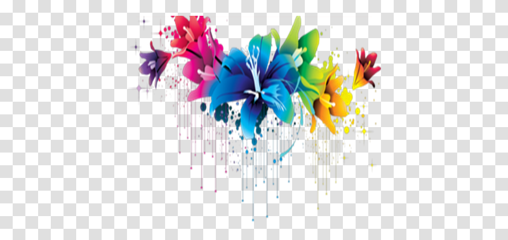 Download Colorful Flowers Pic, Graphics, Art, Pattern, Floral Design Transparent Png