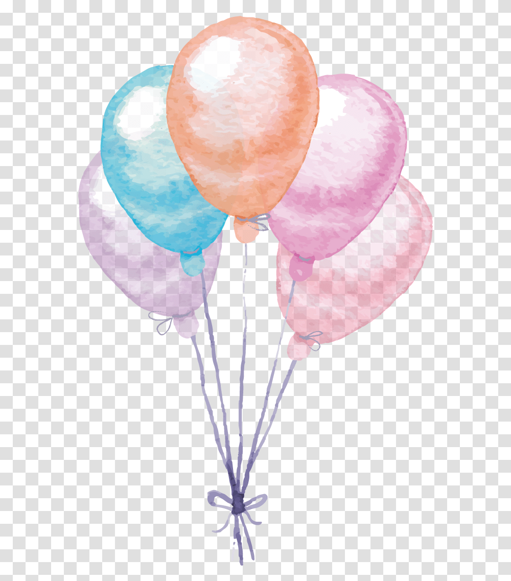 Download Colorful Painting Balloon Watercolor Vector Watercolor Balloon, Egg, Food, Cushion, Heart Transparent Png