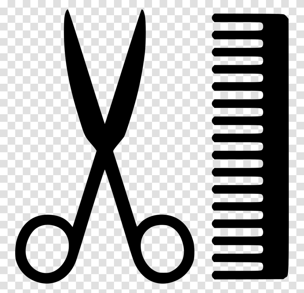 Download Comb And Scissors Clipart Comb Hairdresser Barber, Weapon, Weaponry, Blade, Shears Transparent Png