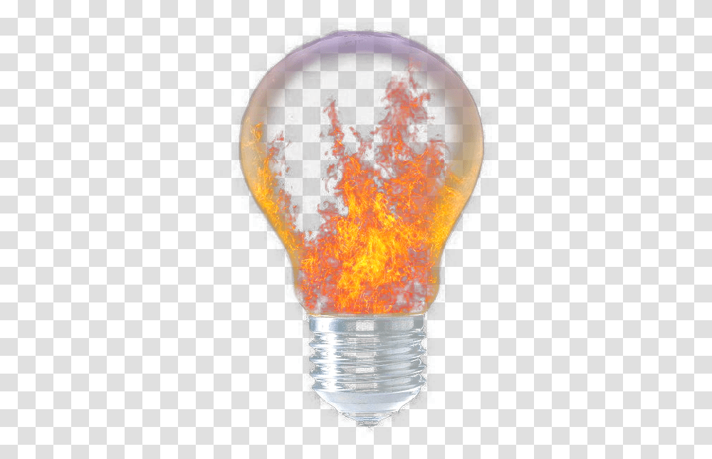 Download Computer Bulb Transprent Light Bulb Burning, Lightbulb, Bonfire, Flame Transparent Png