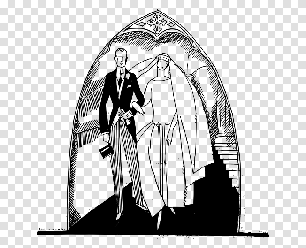 Download Computer Icons Drawing Morning Dress Wedding Wedding Couple Church Clipart, Gray, World Of Warcraft Transparent Png