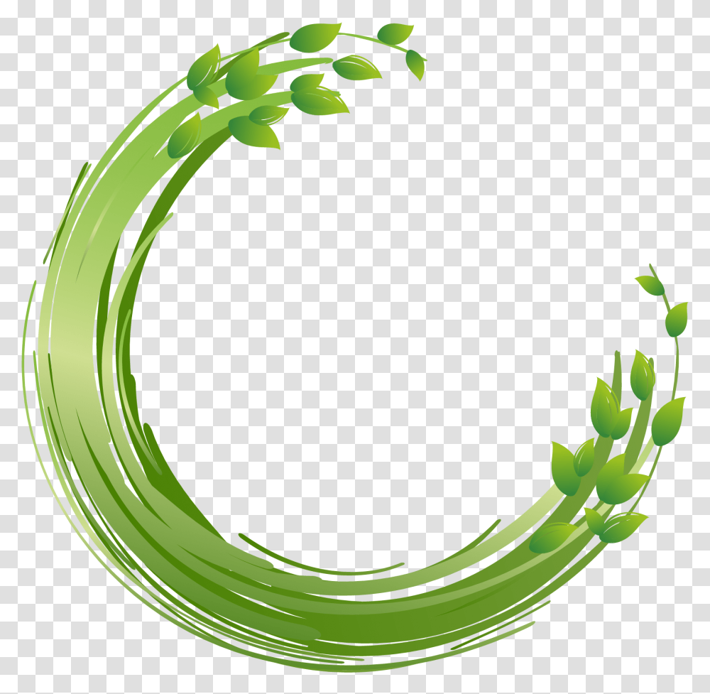 Download Computer Painted Vector Green File Circle Paintnet Circle Green Logo, Plant, Banana, Fruit, Food Transparent Png