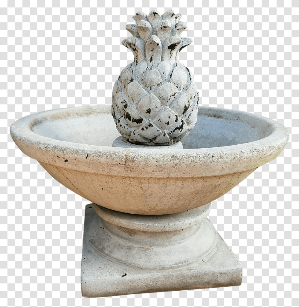 Download Concrete Pineapple Fountain Image With No Fountain, Water, Statue, Sculpture, Art Transparent Png