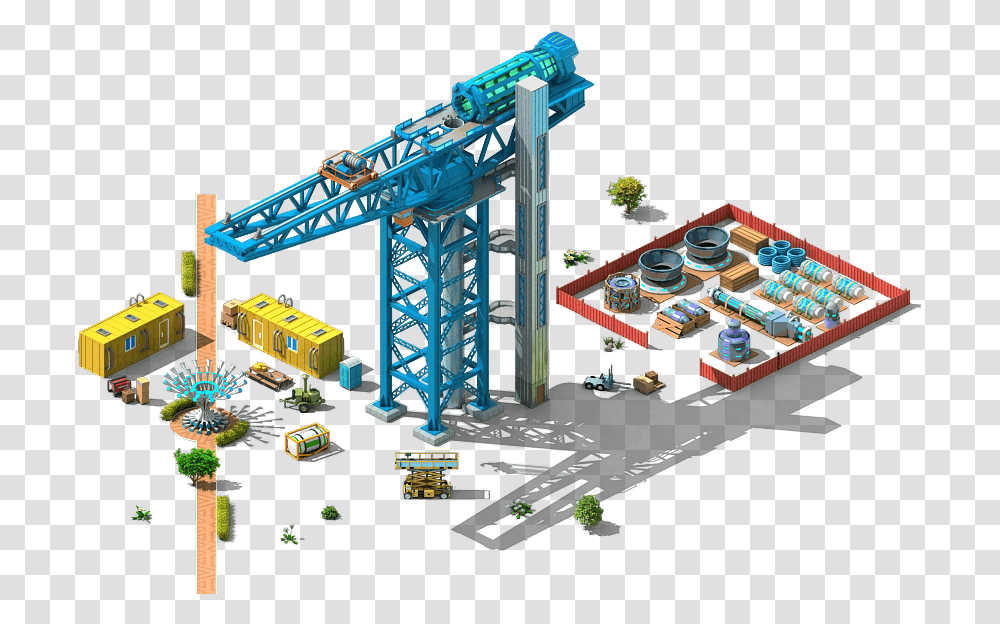 Download Construction Crane Image Crane, Boat, Vehicle, Transportation, Tabletop Transparent Png