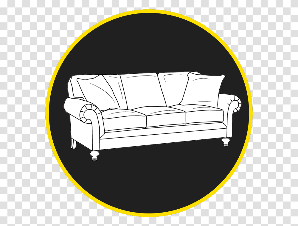 Download Couch Icon Black Background Circle Studio Couch Couch, Furniture, Rug Transparent Png