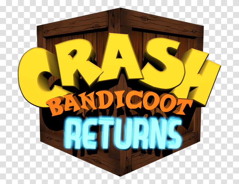 Download Crash Bandicoot Returns Crash Bandicoot Returns Logo, Crowd, Text, Parade, Lighting Transparent Png