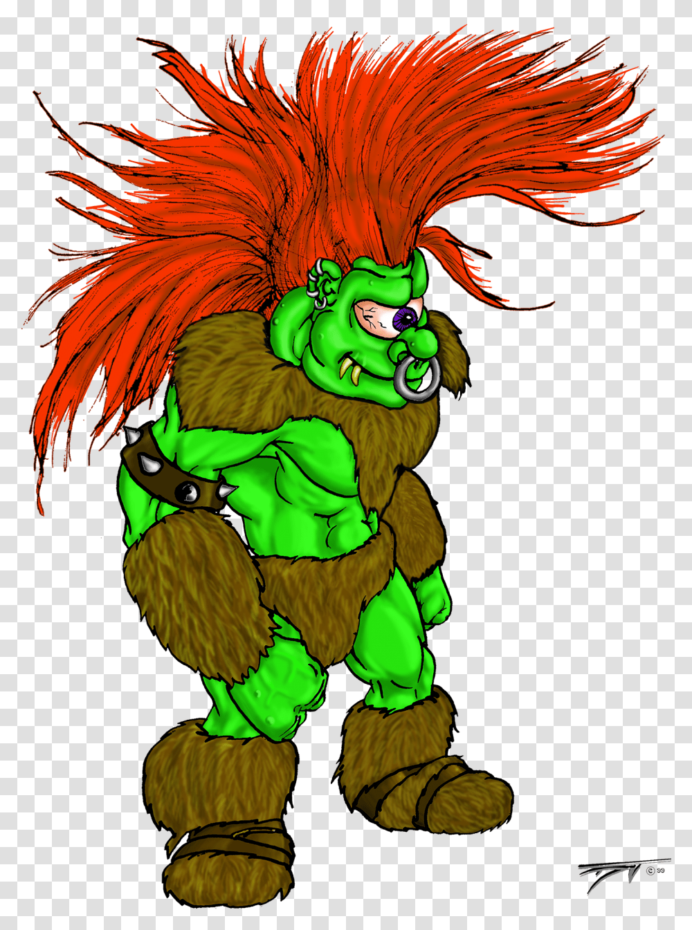 Download Crazy Hair Troll Cartoon Character With Crazy Hair, Ornament, Gemstone, Jewelry, Accessories Transparent Png