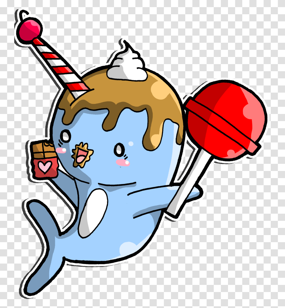 Download Crazy Narwhals Clipart Narwhal Drawing Clip Art Narwhal, Food, Candy, Lollipop, Sweets Transparent Png