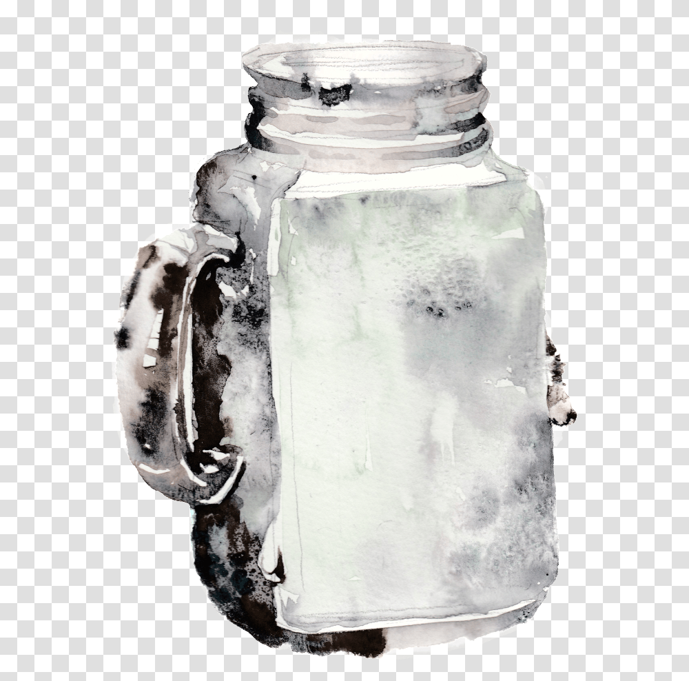 Download Creative Water Glass Ink Painting Glass Bottle, Jar, Snowman, Winter, Outdoors Transparent Png