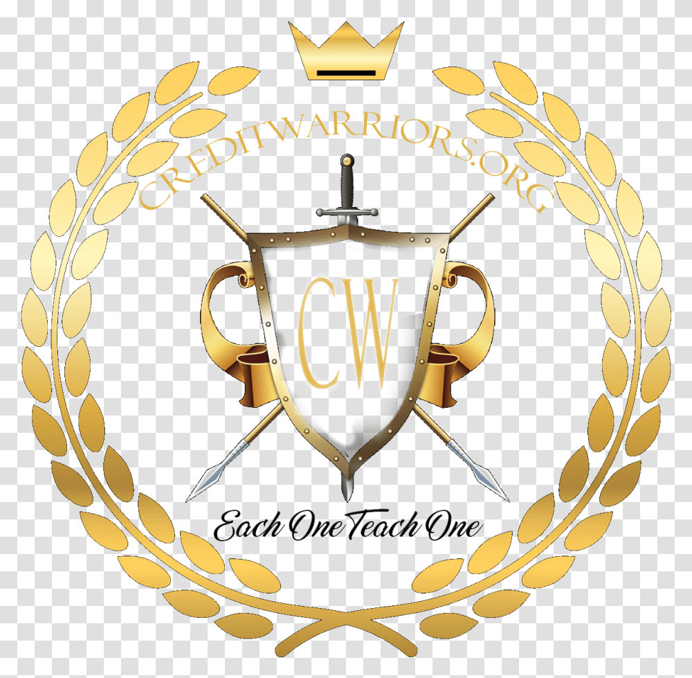 Download Credit Warriors Repair Gold, Emblem, Symbol, Logo, Trademark Transparent Png