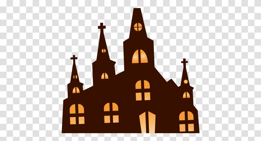 Download Creepy Clipart Church Melhores Imagens De Halloween, Architecture, Building, Lamp, Silhouette Transparent Png