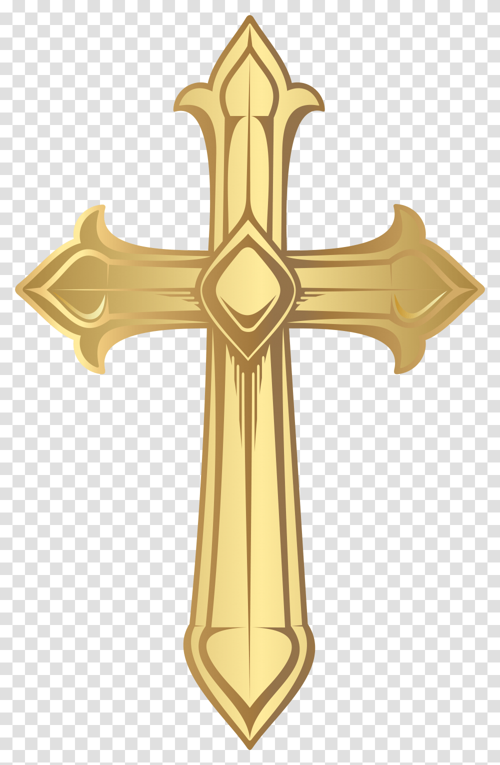 Download Cross Image High Quality Clipart Baptism Gold Cross Clipart, Symbol Transparent Png