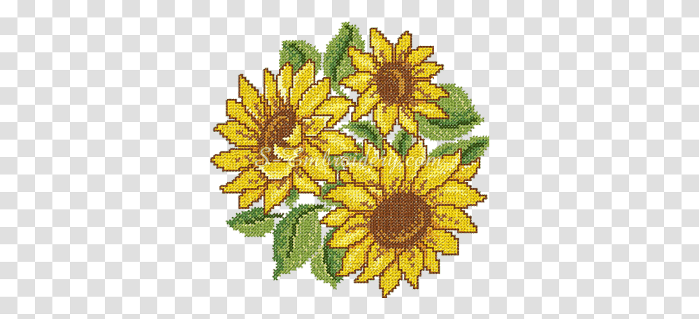 Download Cross Stitch Sunflower Cross Stitch Embroidery Patterns For Sunflower, Floral Design, Graphics, Art, Pillow Transparent Png