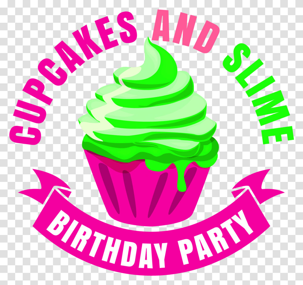 Download Cupcakes And Slime Birthday Party Llc Girl Slime Cupcake And Slime Party, Cream, Dessert, Food, Creme Transparent Png