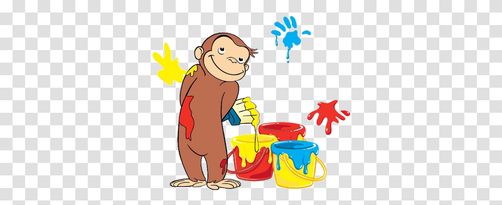 Download Curious George Cartoon Monkey Curious George 1st Birthday, Bucket, Washing, Cleaning Transparent Png