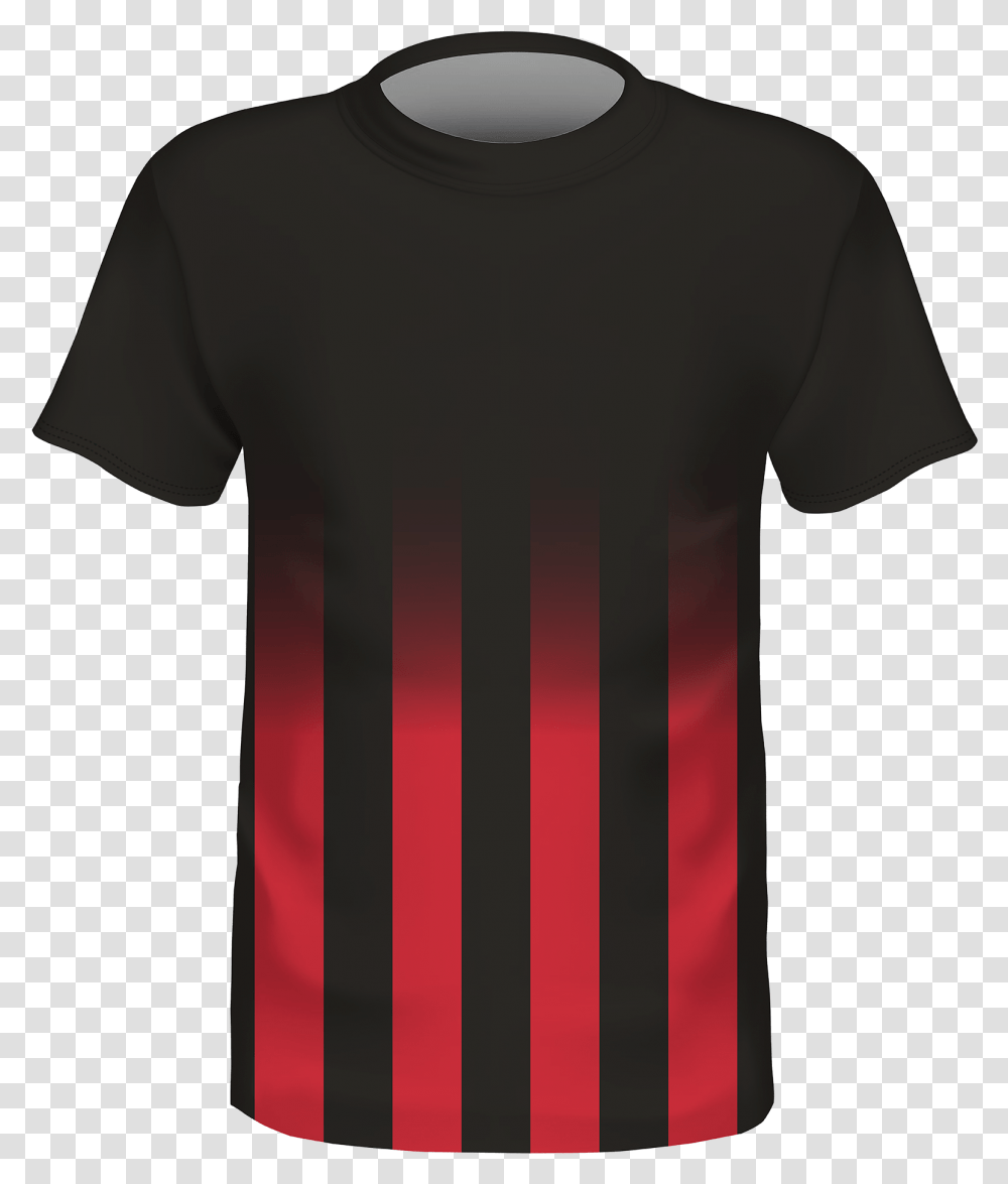 Download Custom Team Soccer Jersey Red Lines Active Shirt, Clothing, Apparel, T-Shirt, Flare Transparent Png