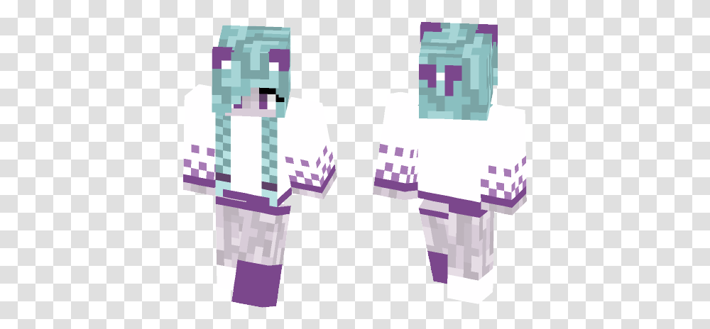 Download Cute Anime Girl In A Sweater Minecraft Skin For Minecraft, Text, Art, Graphics Transparent Png