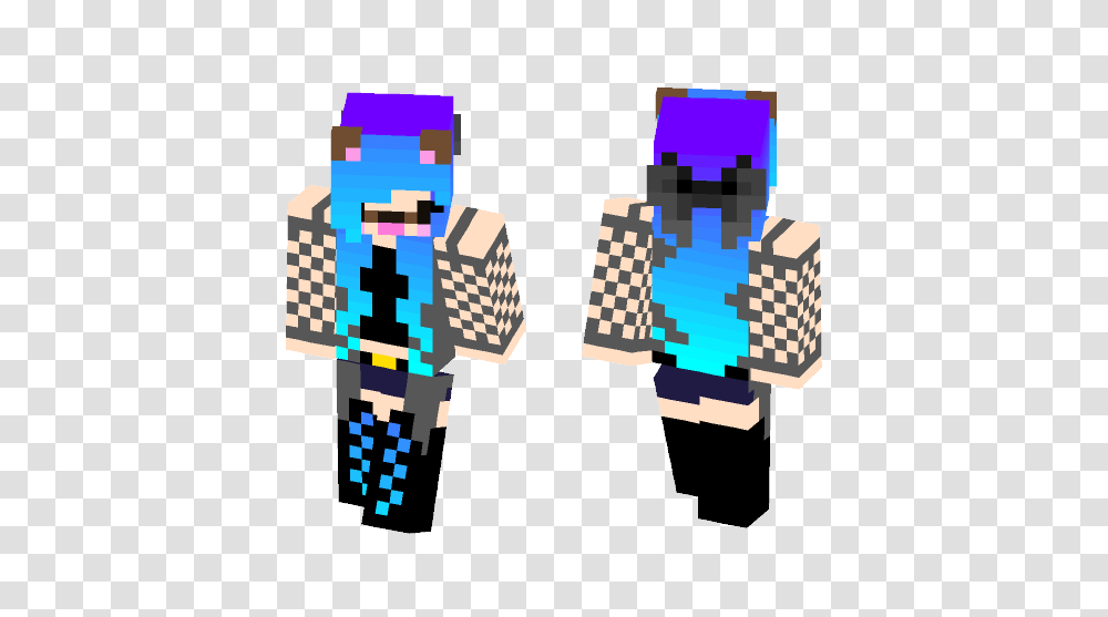 Download Cute Blue Haired Dog Filter Girl Minecraft Skin For Free, Couch, Furniture, Costume Transparent Png
