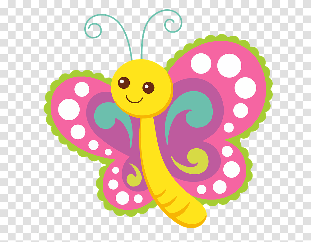 Download Cute Cartoon Butterfly Clipart Butterfly Clip Art, Animal, Number Transparent Png